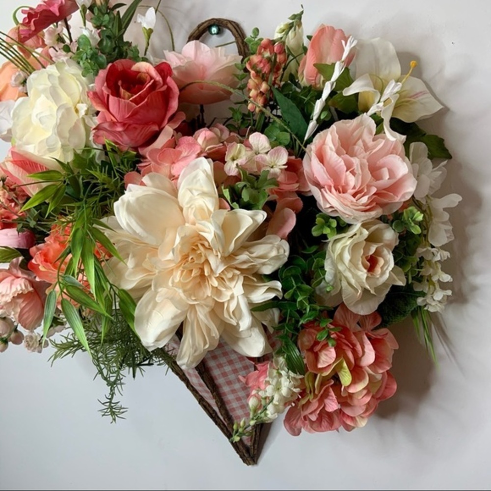 New Spring Year Round Designer Unique Pink Umbrella Door Wall Wreath Home Decor - Picture 6 of 13